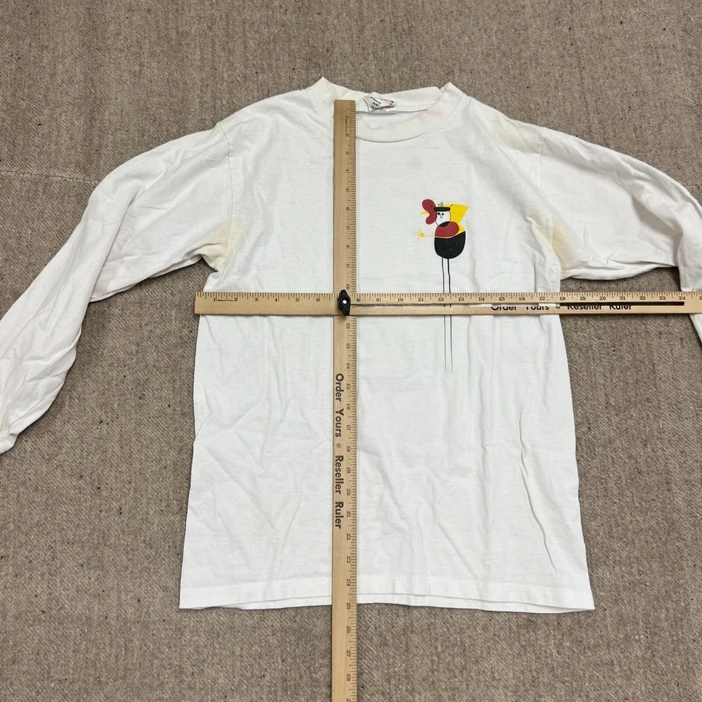 Vintage Bare Naked Ladies Shirt Mens Medium White 1990s Long Sleeve - Picture 7 of 10